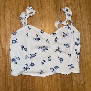 White printed crop top